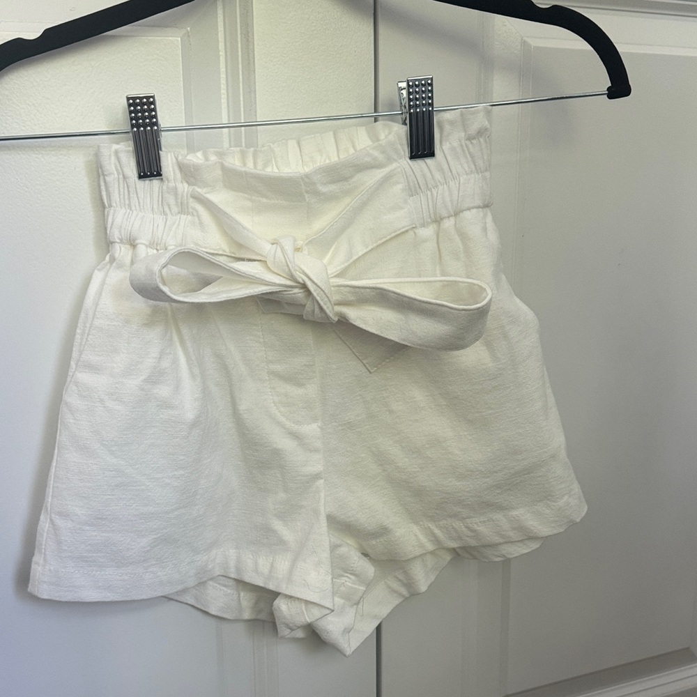 Molly Bracken High Waist White Shorts
